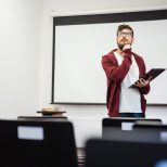 Young teacher preparing for the lecture